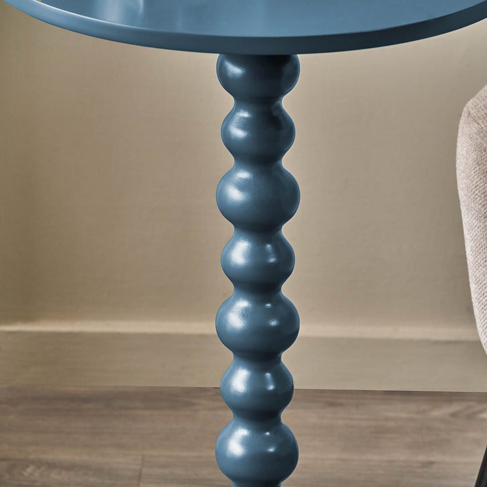 Margaux Navy Wood Bobble Side Table