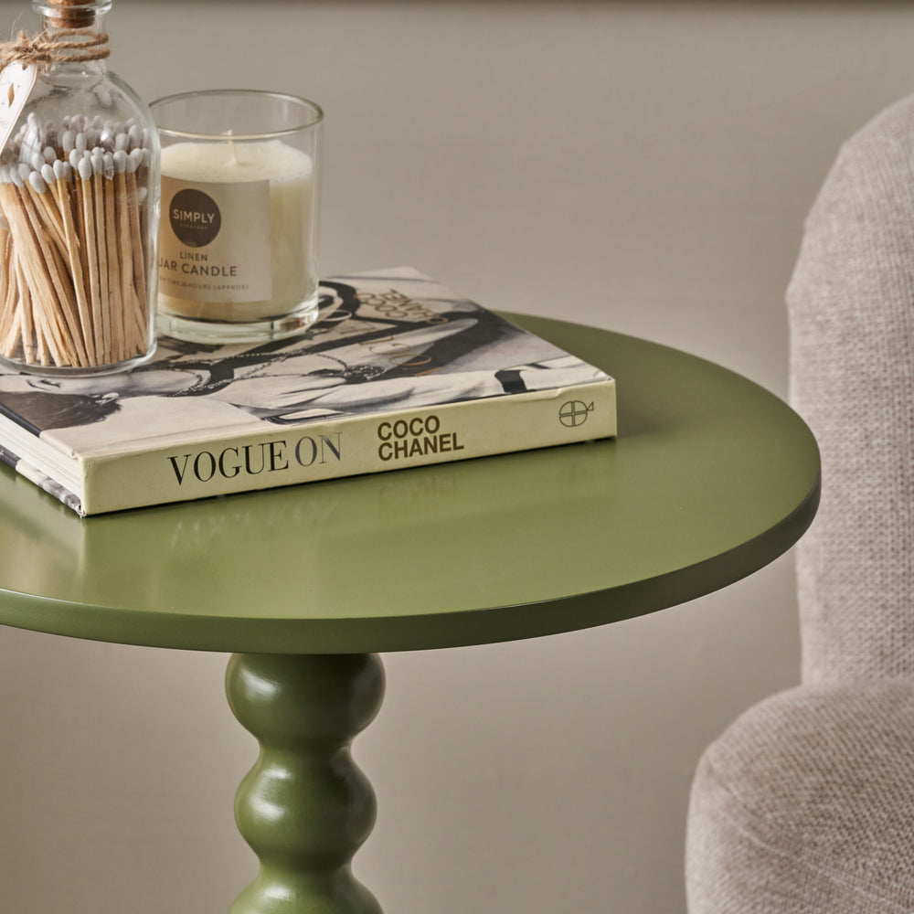 Margaux Olive Wood Bobble Side Table