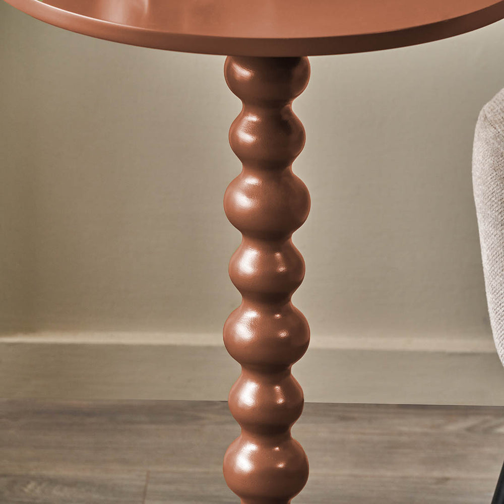 Margaux Terracotta Wood Bobble Side Table