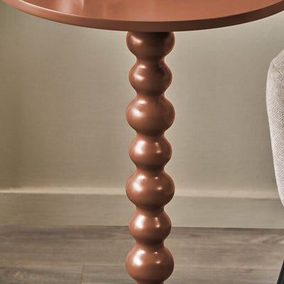 Margaux Terracotta Wood Bobble Side Table
