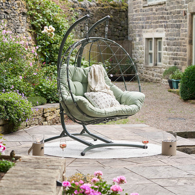 Livorno Moss Green Outdoor Double Hanging Chair