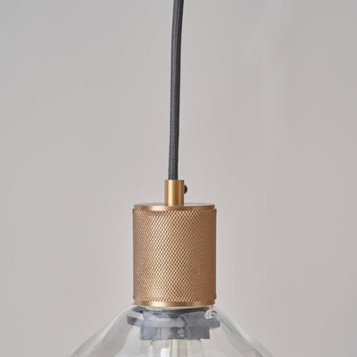Everett Clear Glass with Antique Brass Fitting Elec Pendant
