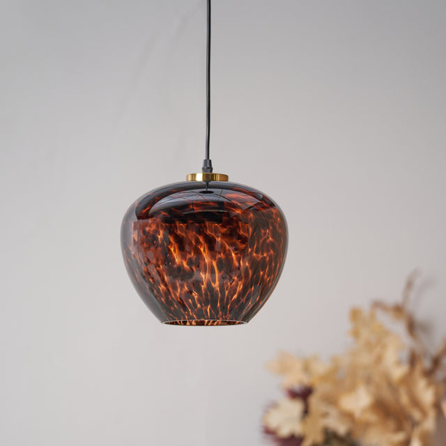 Levi Tortoiseshell Glass Pendant