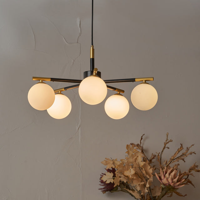 Cami White Orb 5 Light Pendant