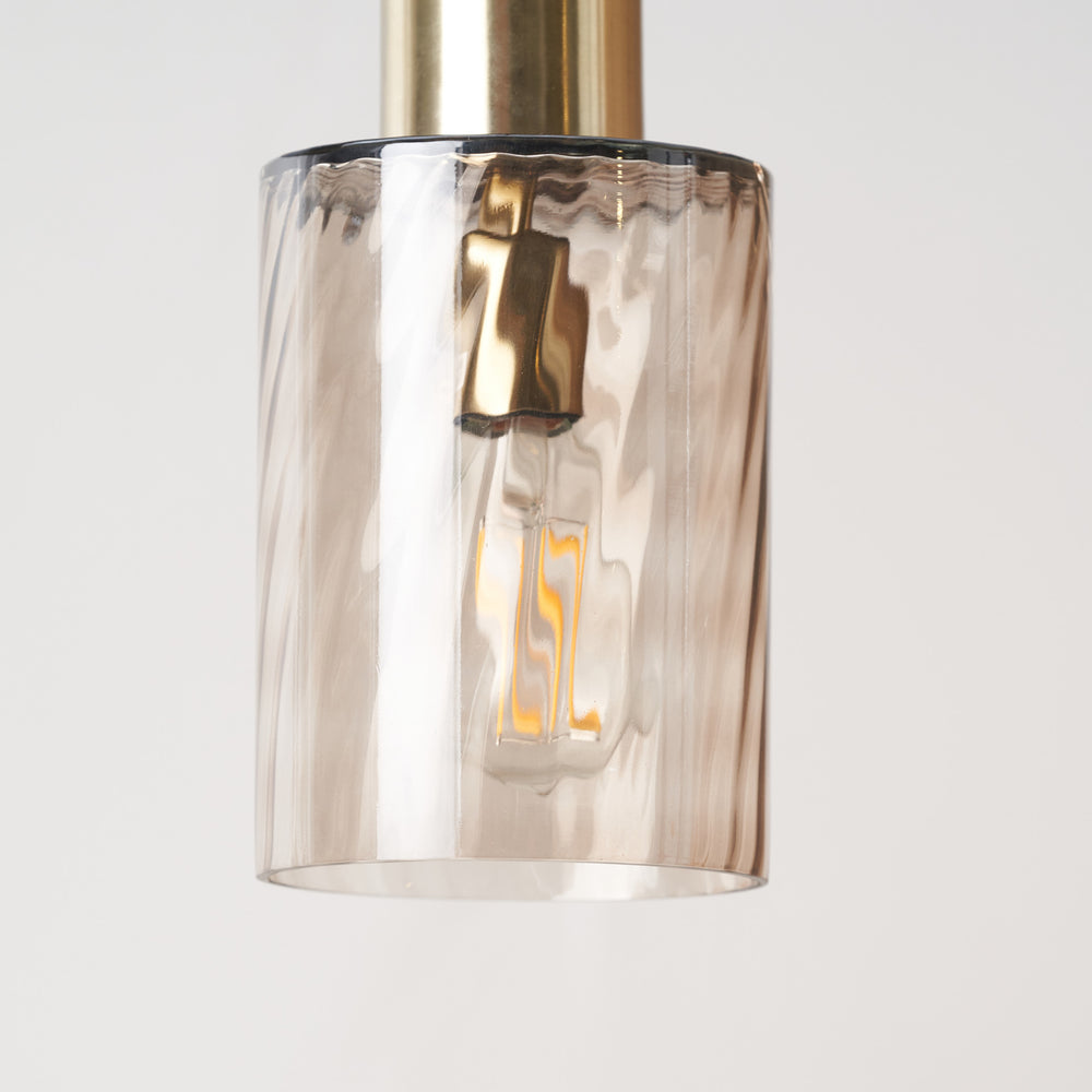 Kingsley Ripple Effect Light Brown Glass Pendant