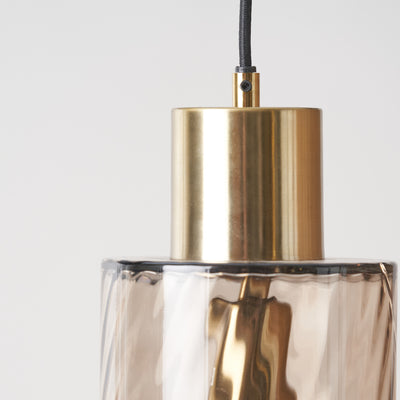 Kingsley Ripple Effect Light Brown Glass Pendant