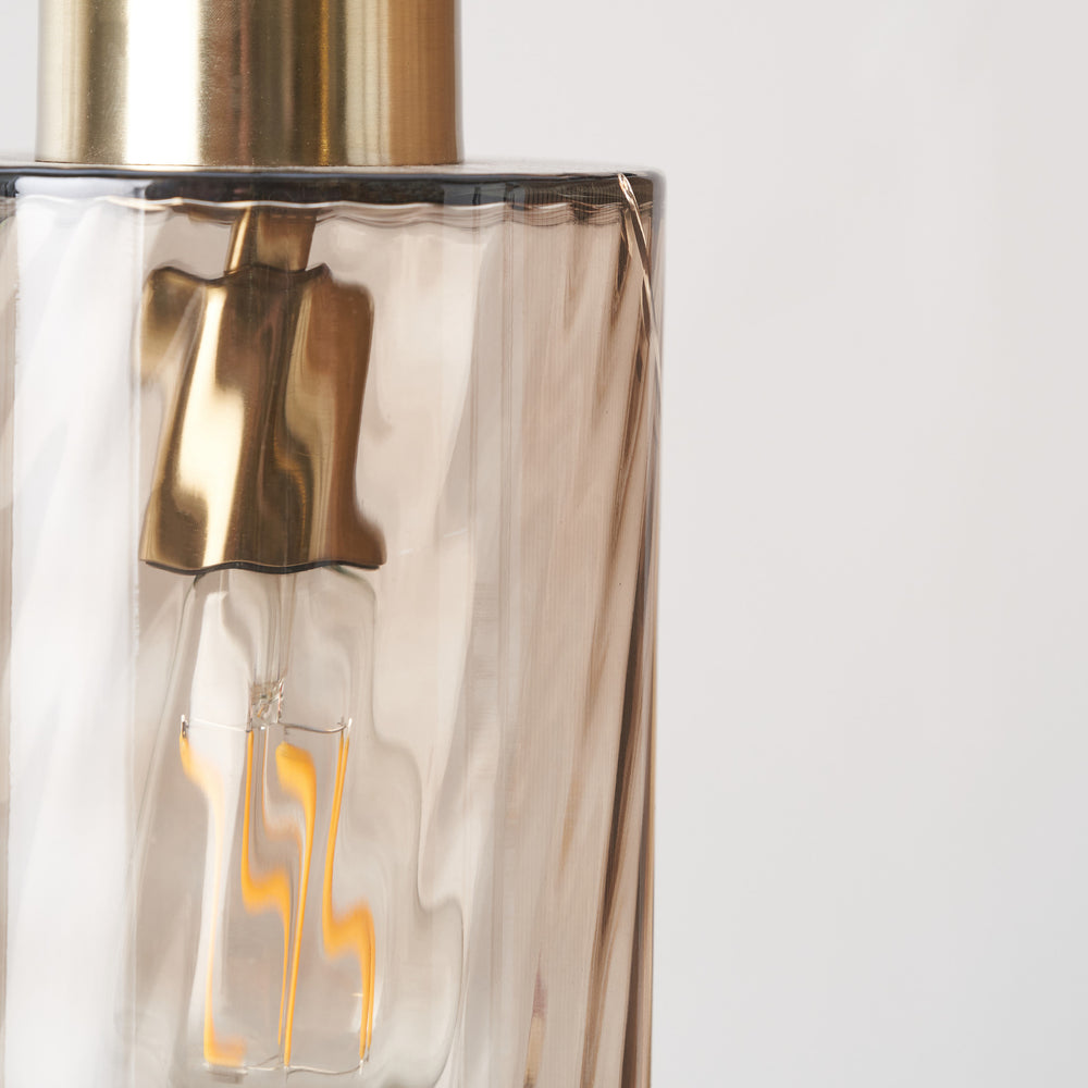 Kingsley Ripple Effect Light Brown Glass Pendant
