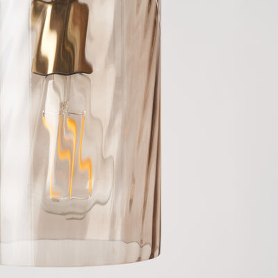 Kingsley Ripple Effect Light Brown Glass Pendant