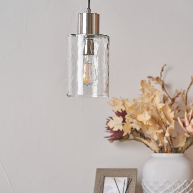 Kingsley Ripple Effect Clear Glass Pendant