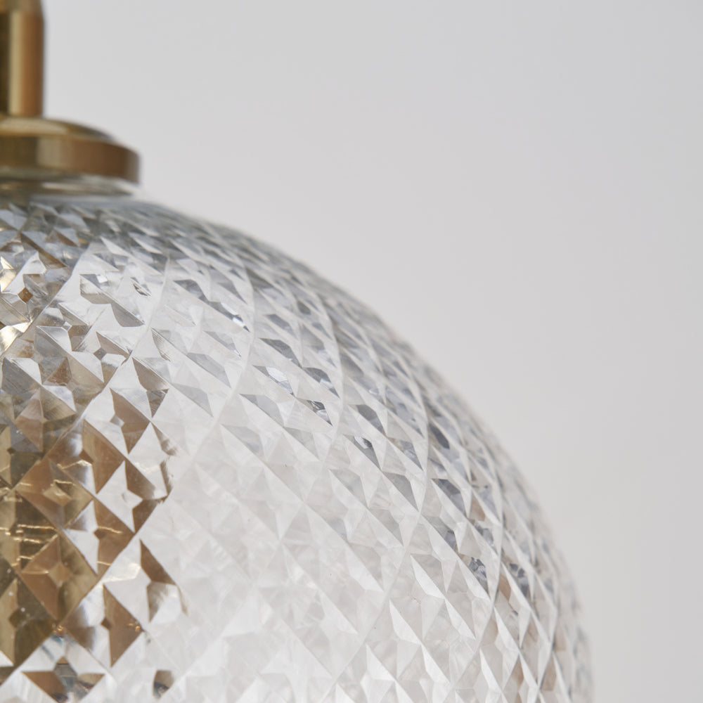 Arielle Diamond Design Clear Handcut Glass Pendant