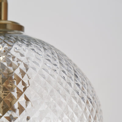 Arielle Diamond Design Clear Handcut Glass Pendant