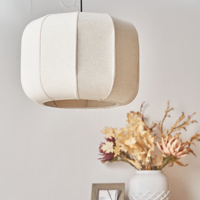 Otis Natural Linen Structured Pendant