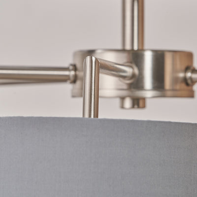 Ailyn 5 Arm Brushed Silver Semi Flush Ceiling Pendant