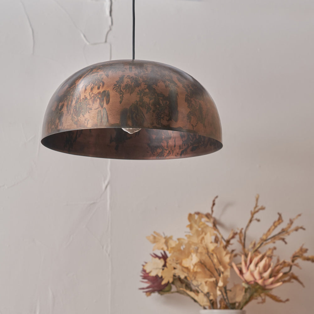 Dawson Copper Effect Wide Domed Metal Pendant