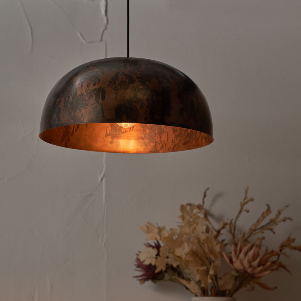 Dawson Copper Effect Wide Domed Metal Pendant