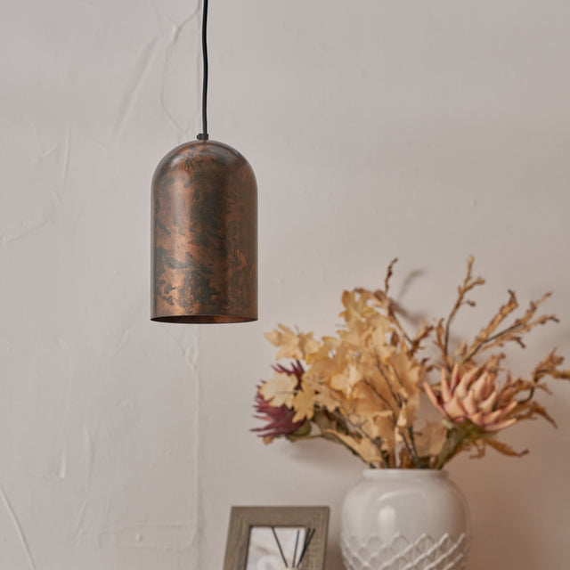 Dawson Copper Effect Tall Domed Wide Metal Pendant