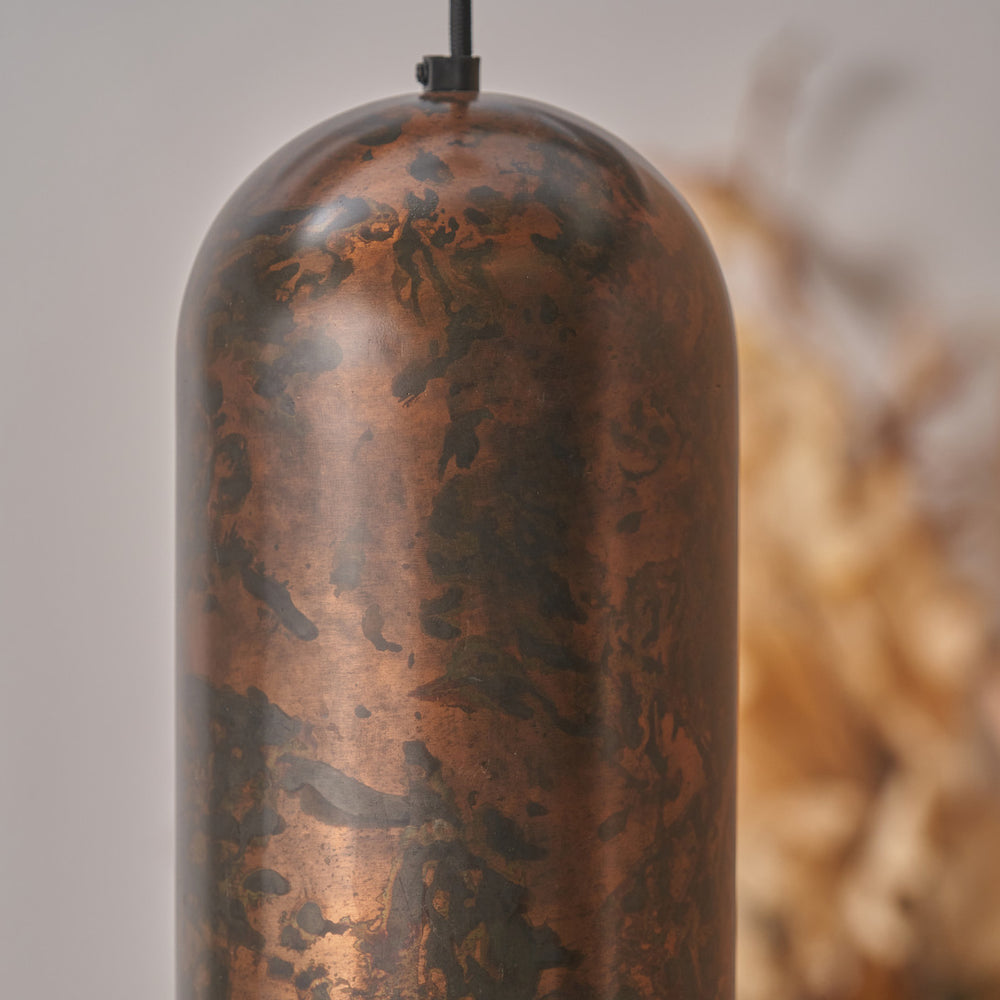 Dawson Copper Effect Tall Domed Wide Metal Pendant