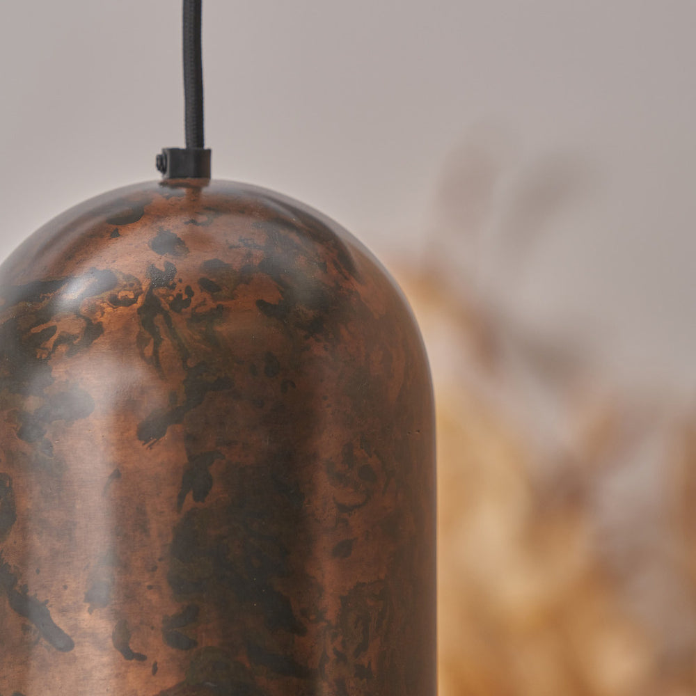 Dawson Copper Effect Tall Domed Wide Metal Pendant