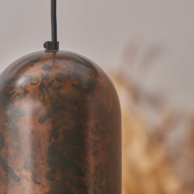 Dawson Copper Effect Tall Domed Wide Metal Pendant