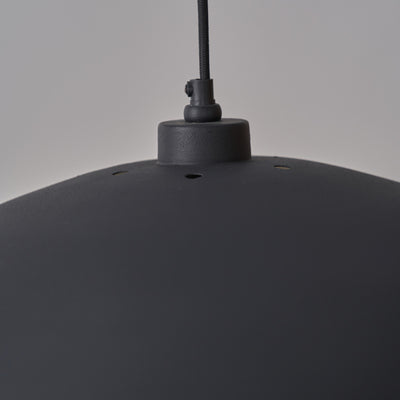 Palmero Matt Black and Silver Leaf Dome Pendant