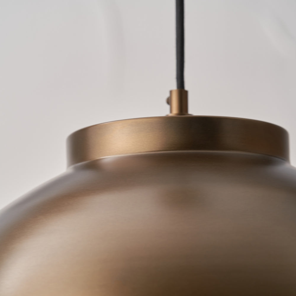 Ellington Antique Brass Domed Metal Pendant