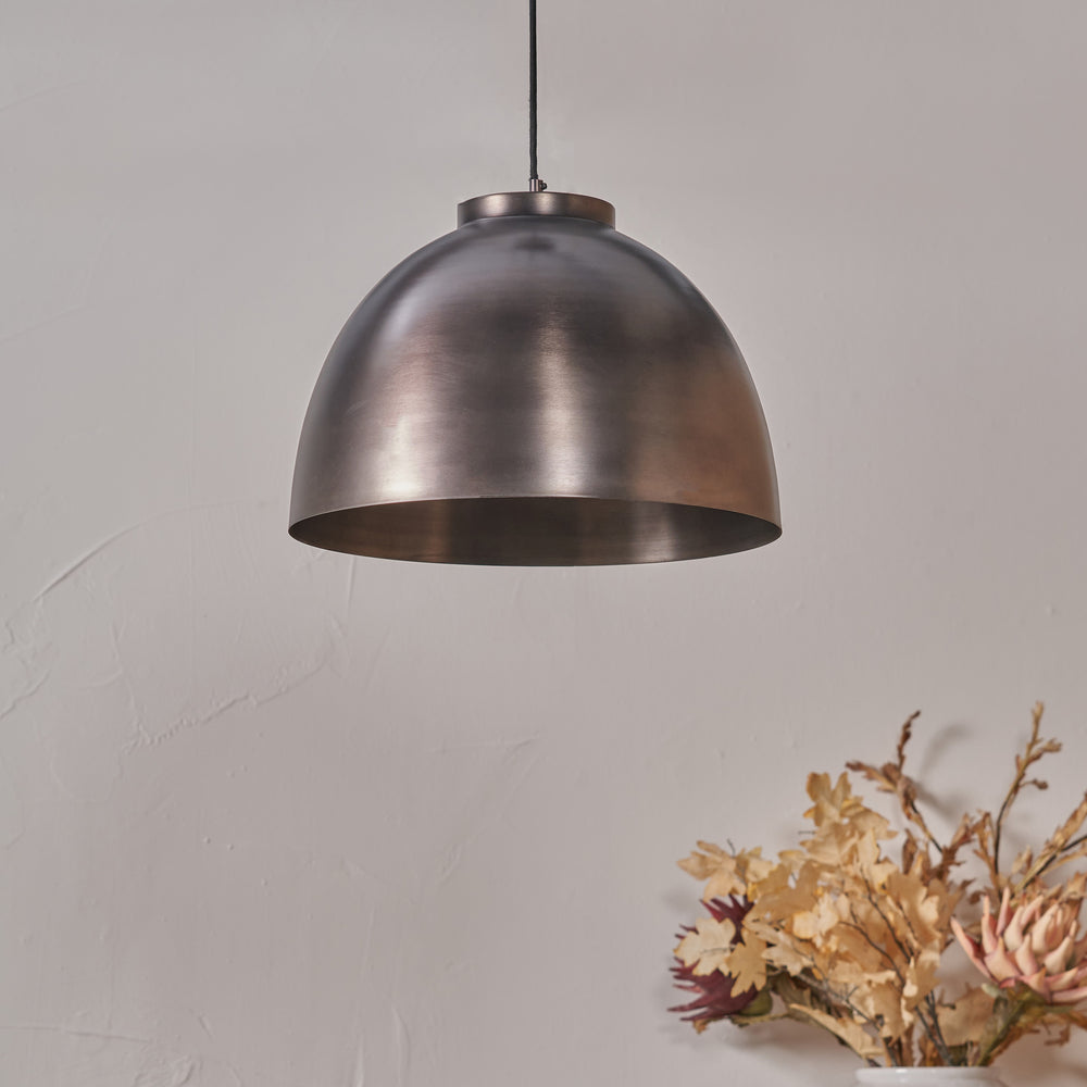 Ellington Antique Bronze Domed Metal Pendant