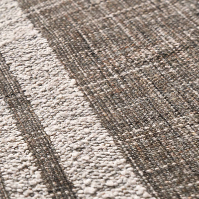 Indoor Outdoor Steel Grey and White Stripe Design Runner