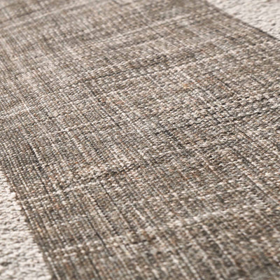 Indoor Outdoor Steel Grey and White Stripe Design Runner