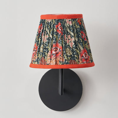 Alessa Red Floral Patterned Mushroom Pleat Tapered Lampshade
