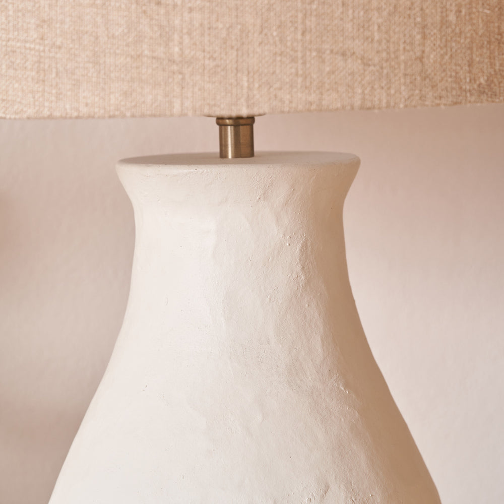 Eira White Textured Stoneware Table lamp Base