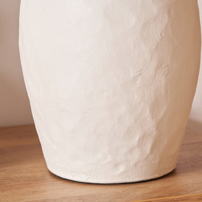 Eira White Textured Stoneware Table lamp Base