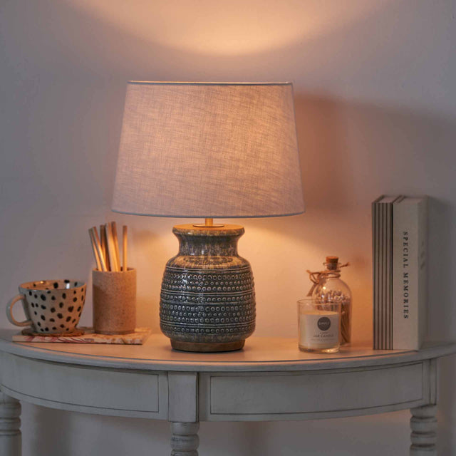 Evelina Dot Design Blue Glaze Table Lamp Base