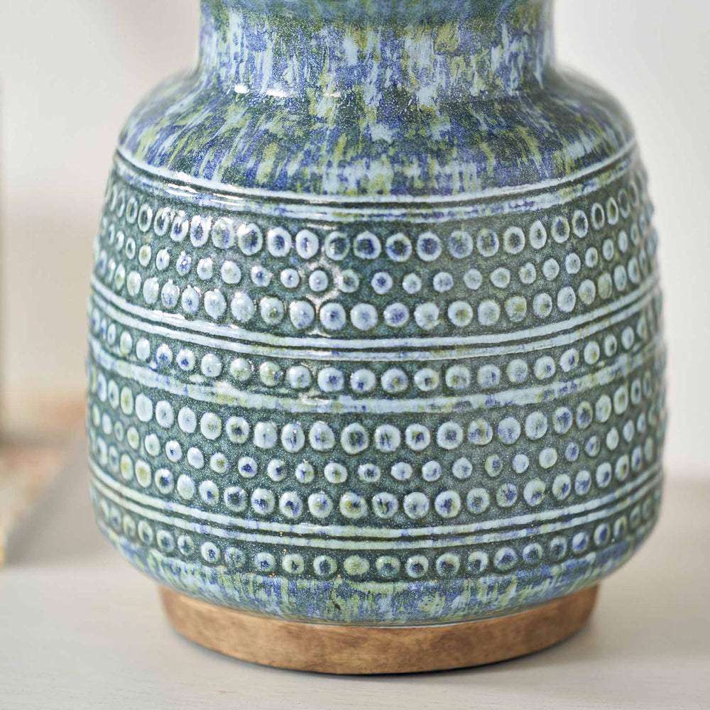 Evelina Dot Design Blue Glaze Table Lamp Base