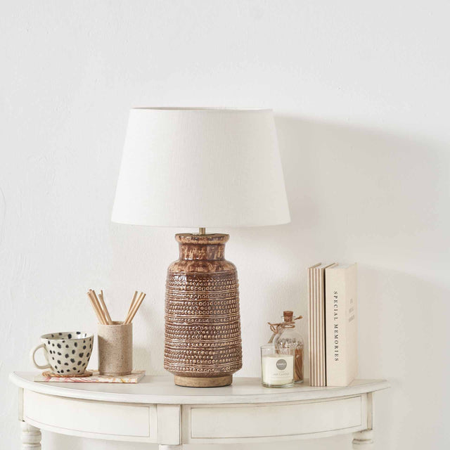 Evelina Dot Design Brown Glaze Tall Table Lamp Base