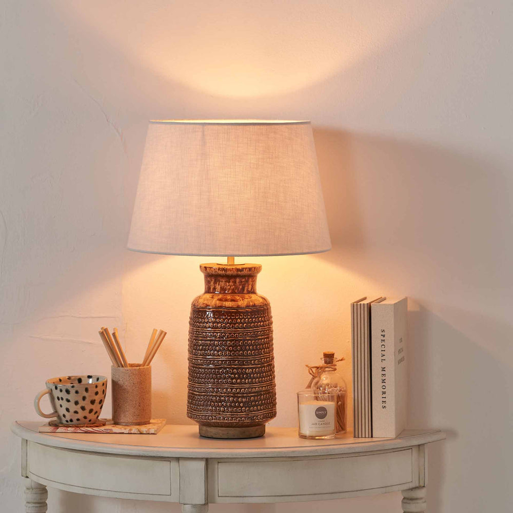Evelina Dot Design Brown Glaze Tall Table Lamp Base