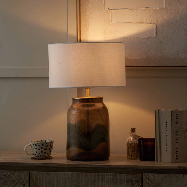 Catalina Brown and Green Glass Table Lamp Base