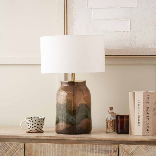 Catalina Brown and Green Glass Table Lamp Base