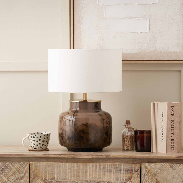 Elowen Brown and Beige Glass Table Lamp Base