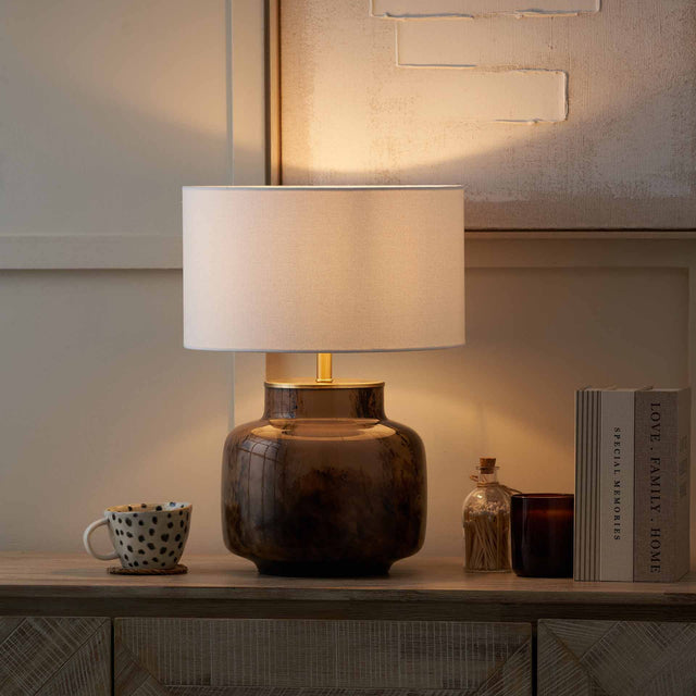 Elowen Brown and Beige Glass Table Lamp Base