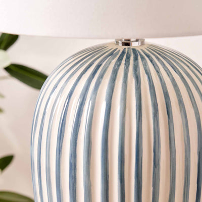 Palma Blue and White Stripe Ceramic Table Lamp