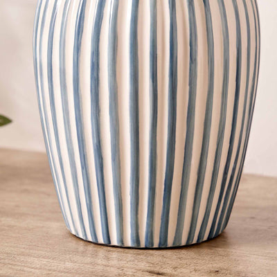 Palma Blue and White Stripe Ceramic Table Lamp