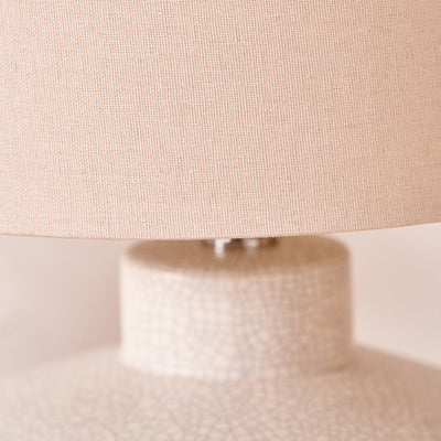 Tali White Crackle Effect Table Lamp