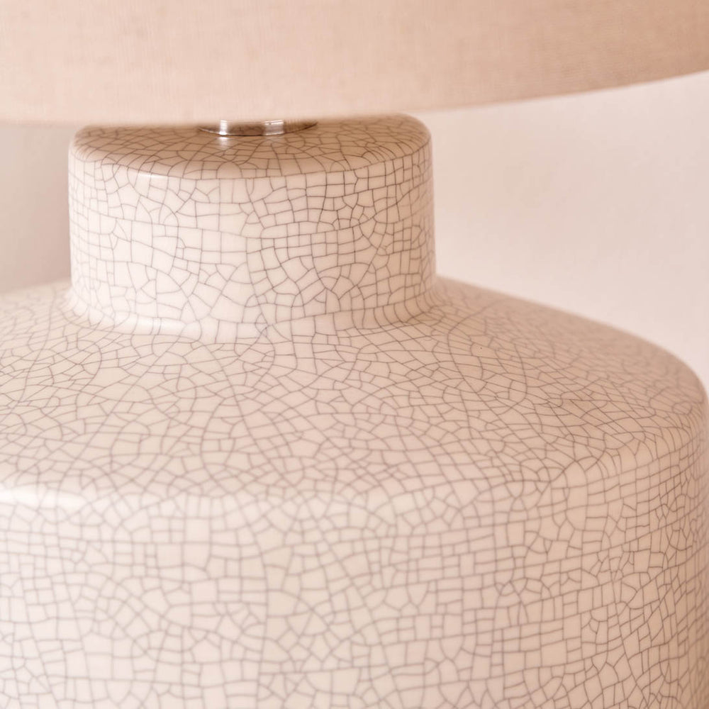 Tali White Crackle Effect Table Lamp