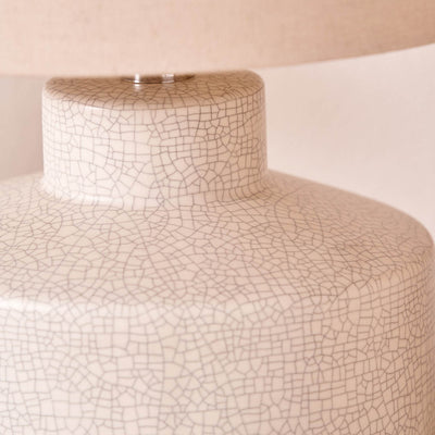 Tali White Crackle Effect Table Lamp