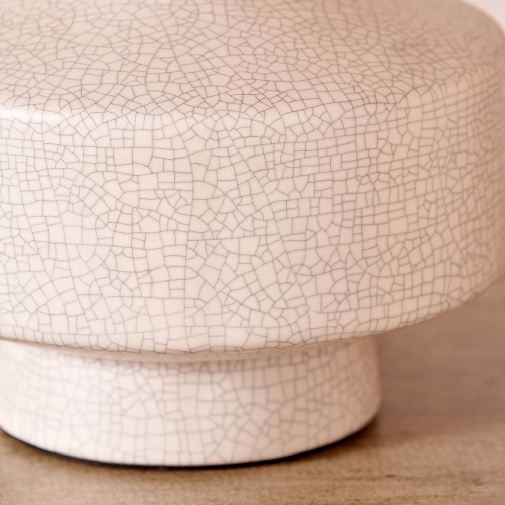 Tali White Crackle Effect Table Lamp