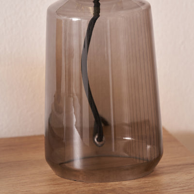 Zaria Grey Ribbed Glass Table Lamp
