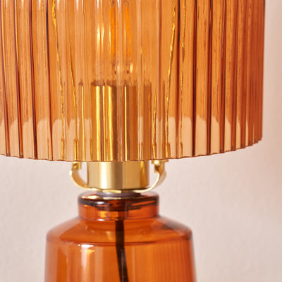 Zaria Orange Ribbed Glass Table Lamp