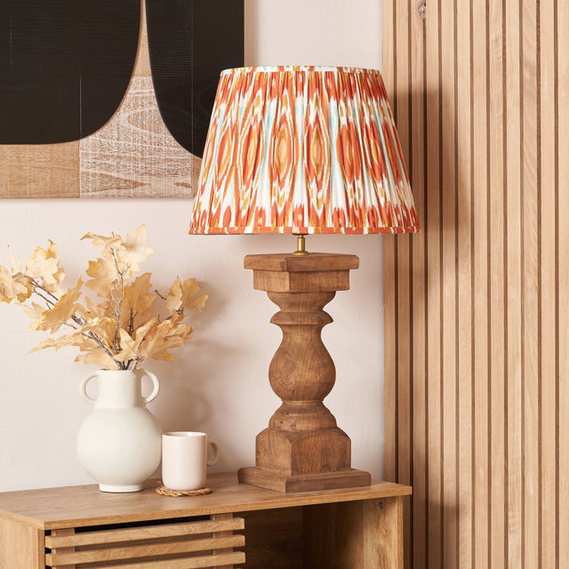 Kavisha Antique Brown Turned Wood Table Lamp Base