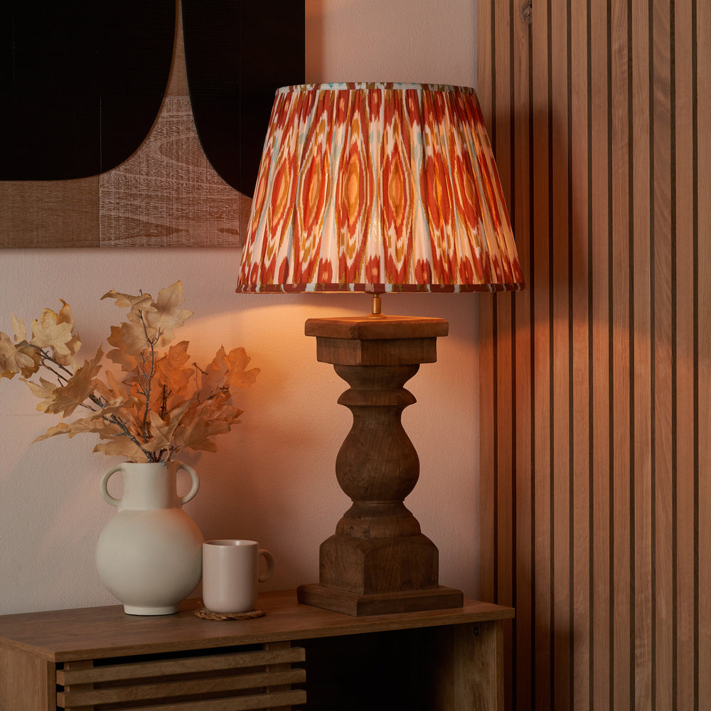 Kavisha Antique Brown Turned Wood Table Lamp Base