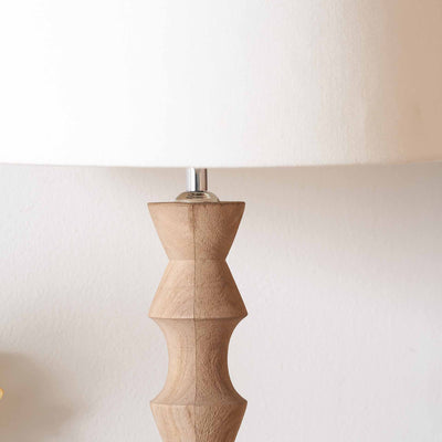 Aya Natural Modernist Large Turned Wood Table Lamp Base